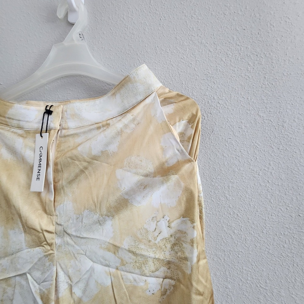 Commense Romance Yellow with white Flowers Floral Printed Wide-leg Pants Size M - Picture 4 of 11